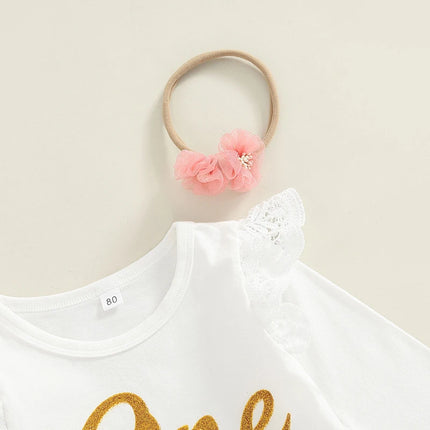 Ma&Baby 6-18M 1st Birthday Newborn Infant Baby Girls Clothes Set Princess One Letter Romper Tulle Shorts Headband Outfits d01