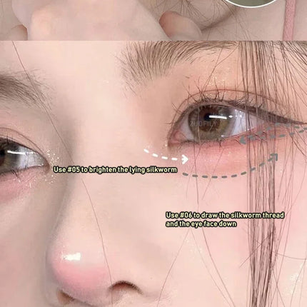 Glitter Pink Lying Silkworm Pen Color Natural Brightening Matte Eye Shadow Pencil Shimmer Glue Eyeliner Waterproof Korean Makeup