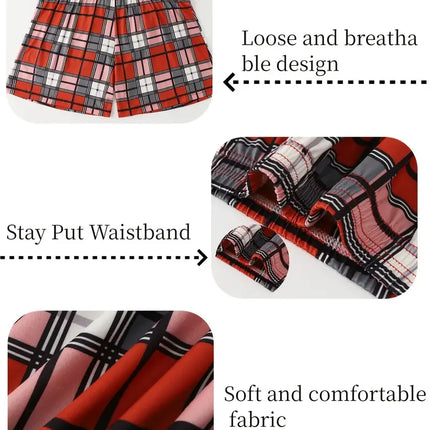 6pcs of Random Color Checkered Elderly Pants Loose and Comfortable Oversized Youth Sleepwear Discounted Breathable Men Underwear