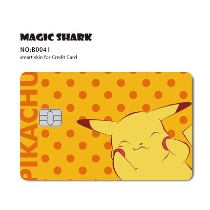 Maigc Shark Cute Pokemons Mewtwo Eevee Pikachu Gengar Sticker Film Cover for Debit Credit Card No Fade