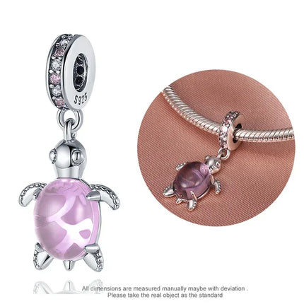 Charms 925 Silver Sea Turtle Series Charm Colorful Beads Fit Original Bracelet Diy Fine Jewelry Making Gifts for Women