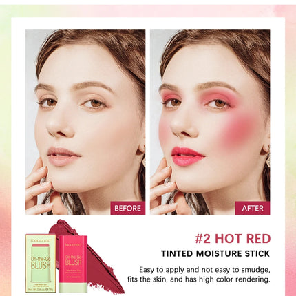 Tinted Mositure Blush Stick Face Pink Cream Cheek Blusher Cosmetics 3 in 1 Makeup Tubes used on lips eyes cheeks