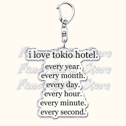 Tokio Hotel Band Chibis Keychains for Accessories Bag I Love Bill Tom Kaulitz Georg Listing Keyrings Jewelry Friends Fans Gifts