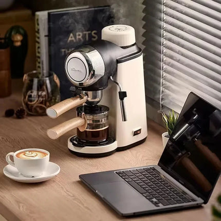 New 2026 Italian coffee maker household small semi-automatic office extraction and foam integrated machine brewing coffee pot
