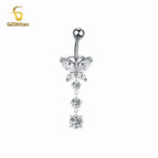 White Butterfly / 8mm Titanium Bar