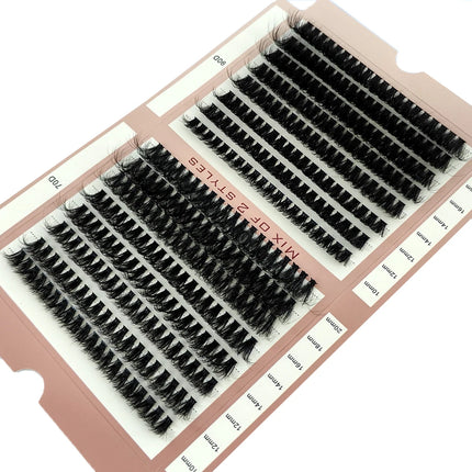 HBZGTLAD 16 Rows 5D Fluffy Cluster Lashes 60D-100D Mix Natural Thick Eyelash D/DD Individual Lashes 10-20mm DIY Lash Extensions