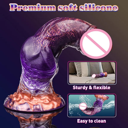 9" Realistic Dildo Silicone Wolf Dildo Big Knot Anal Dildo Giant Strong Suction Cup Anal Plug G Spot Dragon Dildo Adult Sex Toy