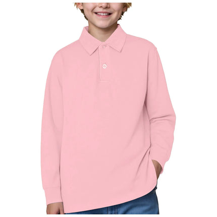 Boys Polo Shirts Long Sleeve Spring Kids Clothes Toddler Boy Polo Shirt Casual School Uniform Tops T Shirt 1 to 2 3 4 5 11 Years