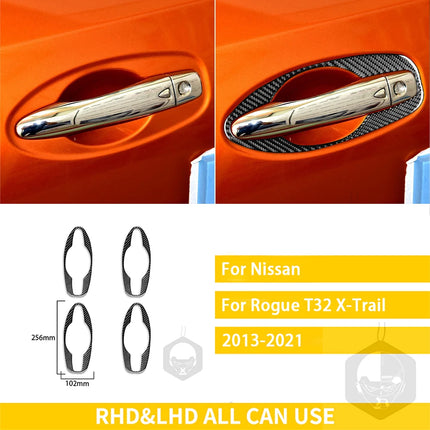 For Nissan X-Trail Rogue T32 2013-2021 Accessories Carbon Fiber Interior Car Door Instrument Cupholder Trim Sticker