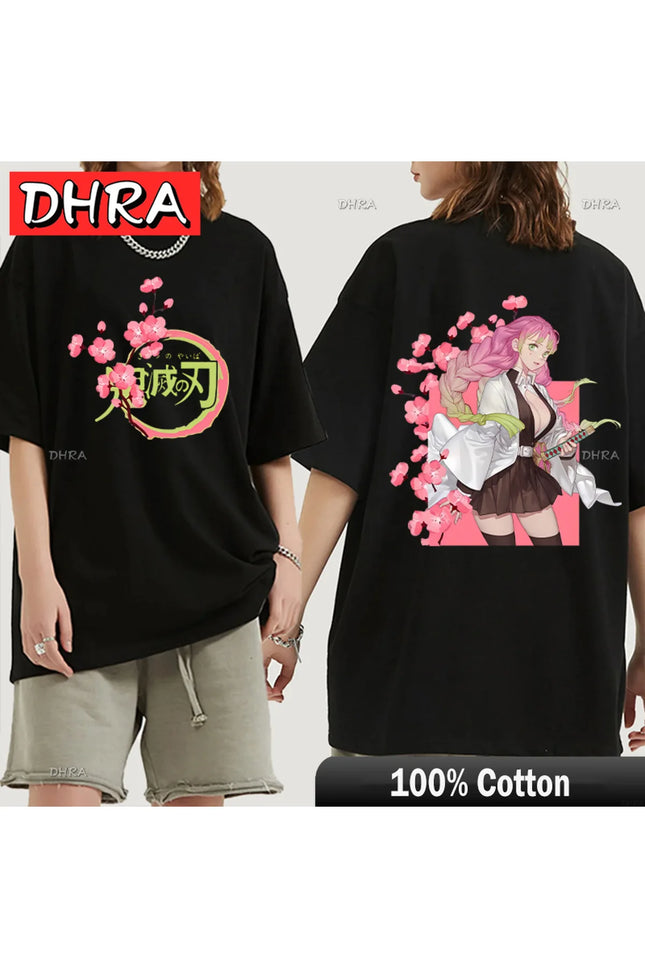 Demon Slayer T Shirt Nezuko Tshirt Women Kimetsu No Yaiba Top Tees Japanese Anime Tanjirou Kamado Tops Manga Harajuku T-shirt