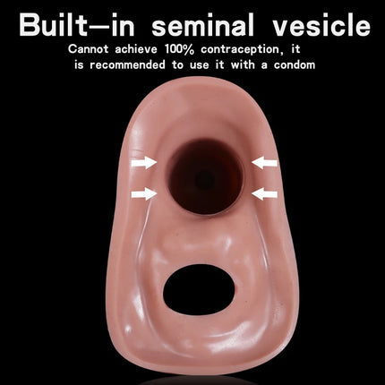 Male cock sleeve Reusable Realistic Penis Sleeve Penis Enlargement/Extender Silicone hollow dildo Sex toys for men Condom Couple