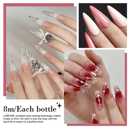 LIMEGIRL 8ML Nail Gel Polish Nail Supplies Vernis Semi Permanent Nail Art Manicure Soak Off LED UV Gel Nail Varnishes
