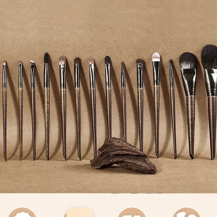 14-Piece Makeup Brush Set Professional Cosmetic Brushes with Birch Wood Handle Premium Soft Bristles for Makeup Artists