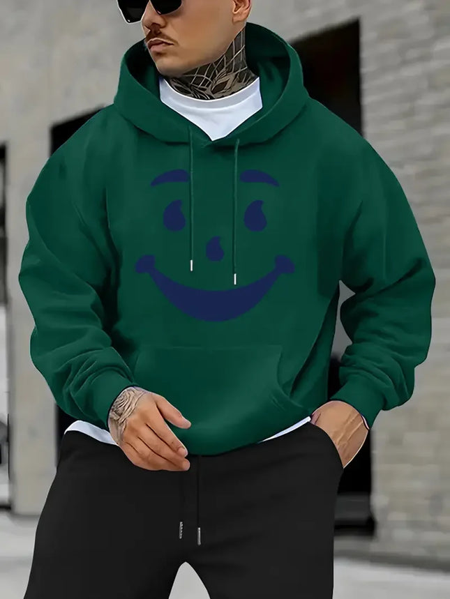 KOURRTER Men's Geometric Pattern Eye and Handprint Flower Hoodie Casual Hoodie Hoodie Youth Handsome Hoodie Autumn/Winter Fashio