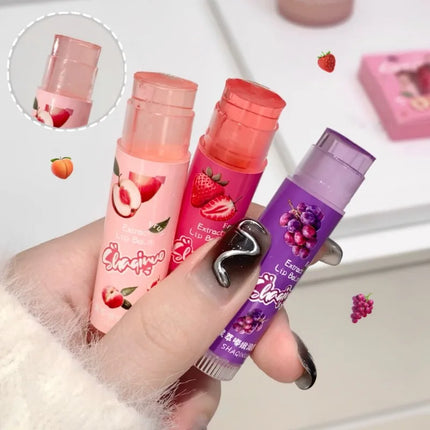 Jelly Fruit Lip Balm Plant Extract Moisturizing & Nourishing Lip Pomade Lasting Hydrating Lip Gloss Care Juicy Peach Lipsticks