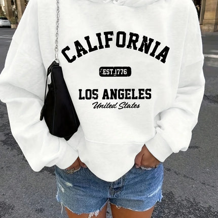 Women's autumn and winter warm and loose casual NOPE not today printed suede long sleeved hooded sweatshirt