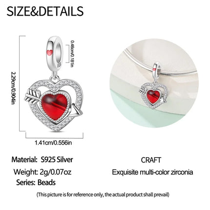 Original 925 Sterling Silver Charms Bead Inlaid Zirconium Jigsaw Puzzle Pendants Gift Fit Bracelet Jewelry DIY Marking