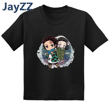 Children's Demon Slayer Anime Cartoon T-Shirt Fun Kids' Clothing Baby Boys and Girls Summer Fashion T-Shirt