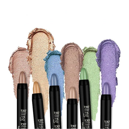 Bling Eye Shadow Pen 16 Colors Eyeshadow Stick Eyeshadow Palettes Women Bling Silkworm Pen Pearlescent Eye-shadow Glitter Pencil