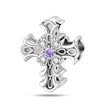 Purple Series 925 Sterling Silver Lily of the Valley Rose Mermaid Witch Hat Charm Fit DIY Bracelet Necklace Charming Gifts