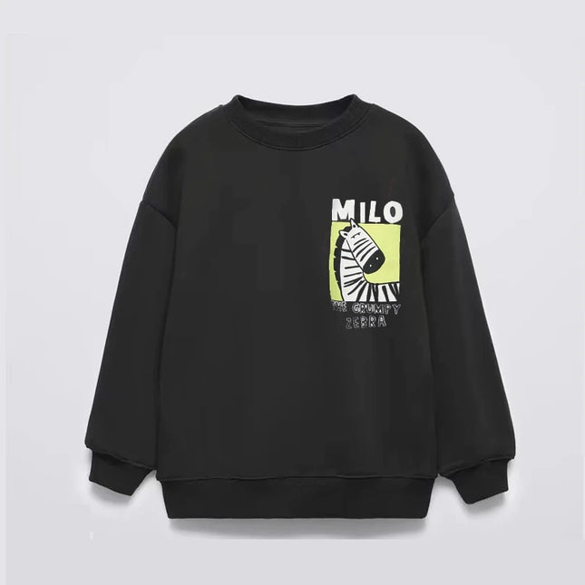 Kids Fashion Casual Costume Round Neck Tops Outer Wear Boys Baby Lovely Simple Versatile Hoodies 2025 New Spring Autumn Clothes