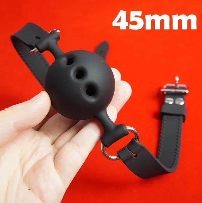 100% Medical Silicone Ball Gag Breathable,BDSM Mouth Gags Bondage Restraints,Sex Toys for Couples,Slave Adult Games,Role Play