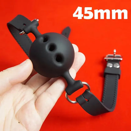 100% Medical Silicone Ball Gag Breathable,BDSM Mouth Gags Bondage Restraints,Sex Toys for Couples,Slave Adult Games,Role Play