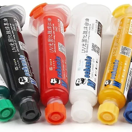 MECHANIC 10cc 6 Colors UV Curing Solder Mask Ink Welding Oil BGA PCB Paint Prevent Corrosive Arcing Soldering Paste Weld Flux
