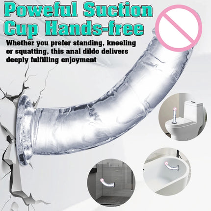 Transparent Big Dick 6 Sizes Realistic Jelly Dildo Women Gay Anal Sex Toys Soft Clitoris Vaginal Masturbators Penis Suction Cup