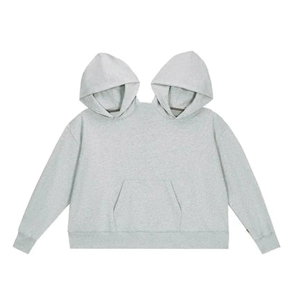 Double-person Hooded Sweatshirt Loose-fit Solid Color Sweatshirt Intimate Apparel For Two People