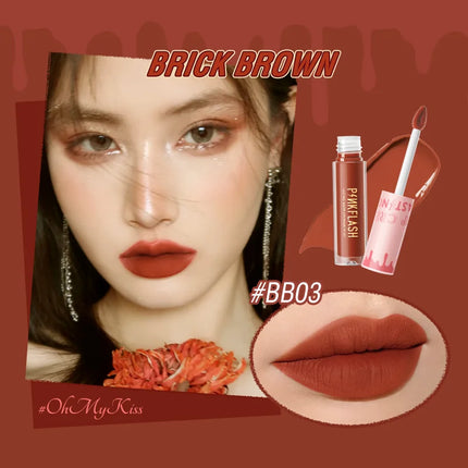 PINKFLASH Lipgloss Matte Lipstick Soft Moisturizing Red Nude Pink Melting Lip Cream Waterproof Makeup Not Fade Lip Gloss Liptint