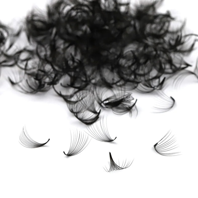 AGUUD 30D 40D Cluster Loose Fans Lash 7mm Thin Russian Volume Eyelash Pointy Base Medium Stem Premade Eyelash Extensions Loose