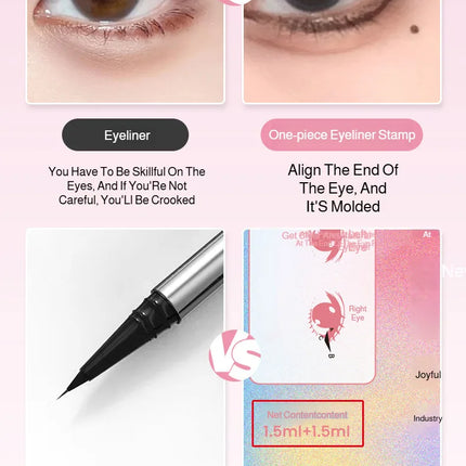 Eyeliner for Beginners Sweat-proof Double-headed Eyeliner Smudge-Proof Eyeliner Waterproof Double-Wing Integrated Eyeliner Stamp