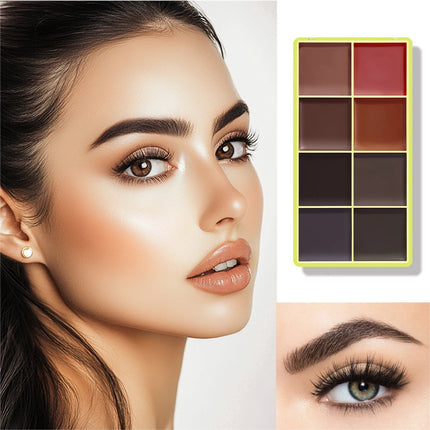 Eyebrow Cream Blush Curve Case Cream Cosmetics Highlighter Palette Matte Shimmer Finishes Shadow Tones Long-Lasting Cosmetics