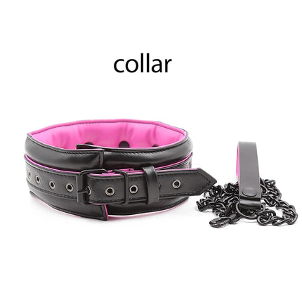 Thierry New Arrive High Quality Luxury Collar Wrist Ankle Cuffs for Slave Role-Play Adult Games,Handcuffs Bondage Restraints Set