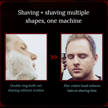 4 In1 Grooming Kit Electric Razor for Head Nose Ears Men Tras Machine 5 Rotating Blade Five Shaving Head Bart Trimer Skullshaver