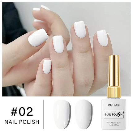 XEIJAYI 15ML White Regular Nail Polish for Semi Permanent Base Top Coat Manicure Soak Off Varnishes Nail Art esmalte de uñas