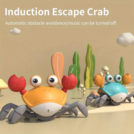 Musical Crawling Crab Toys with Obstacle Avoidance - Electronic Pet for Baby Walking Development (Battery Not Included)