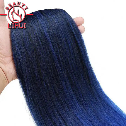 30" Ombre Brown Pre Stretched Braiding Hair YAKI Straight Jumbo Braids Hair Extensions Synthetic Bulk Hair Wholesale Fake Hair