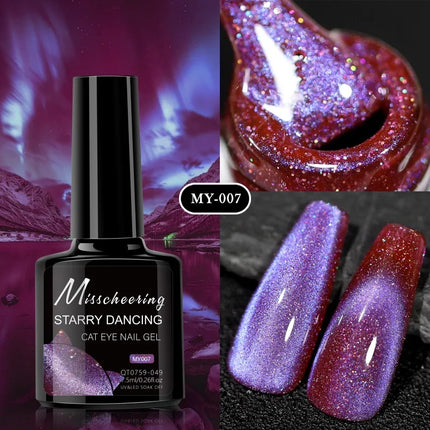Romantic Galaxy Cat Eye Gel Nail Polish Semi-permanent Glitter Soak Off UV Holographic Magnetic Rainbow Gel for Nail Manicure