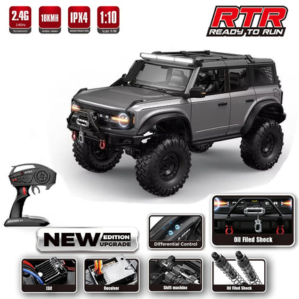 Huangbo R1001 1/10 Rc Car 2.4g Full Scale Simulation Climbing Off-Road Vehicle Model Adult Boys Remote Control Toys Xmas Gift