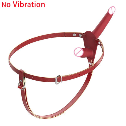 Double Penis Vibrator Dual Ended Strap on Elastic Harness Belt Strap On Dildo Adult Sex Toys for Woman Couples Anal Soft Dildos