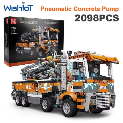 19014 Pneumatic Concrete Pump Truck 2132pcs Small Particle Assembly Model Kit Building Block set DIY Toys for Christmas Gifts