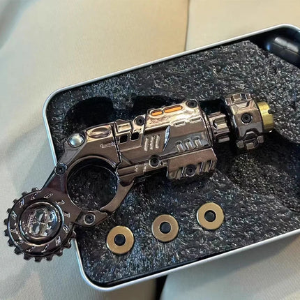 Mini Metal EDC Stress Relief Toy Pistol Guns Eject Fidget Roller Spinner Mechanical Slider Ratchet Wheel Paragraph Ring Adults