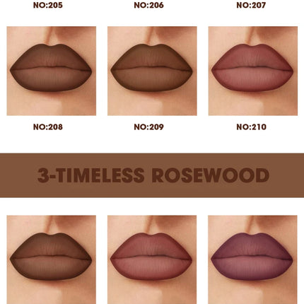 6 PCS/SET Ultra-Fine Wood Lip Liner Set - Nude Brown Collection, Velvet Matte Long Lasting Waterproof 18 Colors Lip Combo