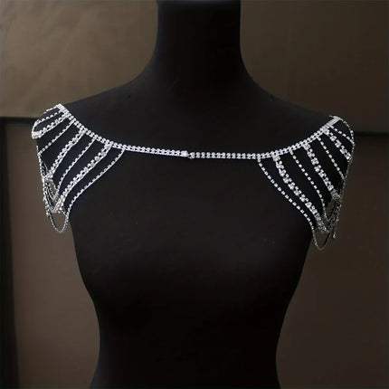 Sexy multi-layer classical tassel rhinestone shoulder chain banquet party women's body chain jewelry