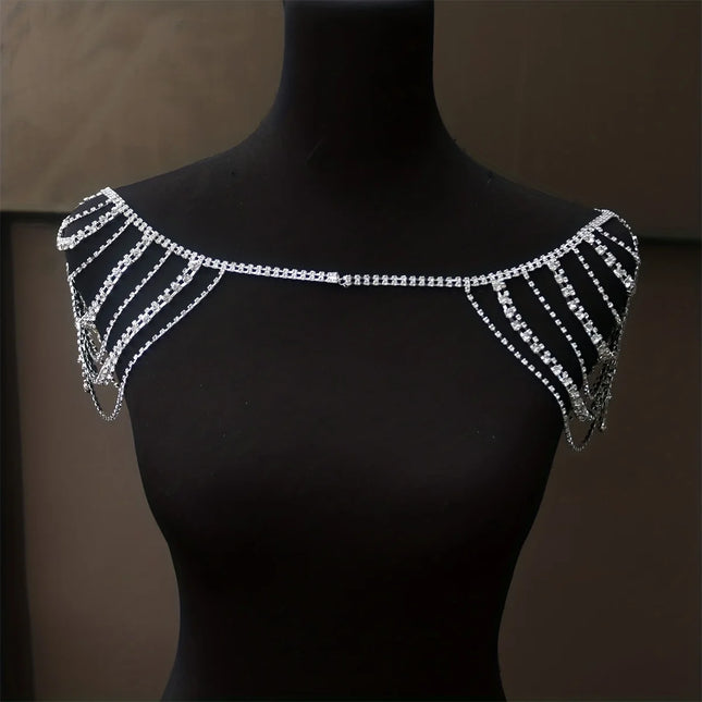 Sexy multi-layer classical tassel rhinestone shoulder chain banquet party women's body chain jewelry