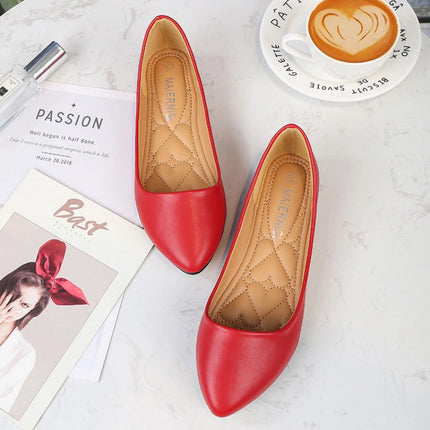 New Flat Heel Pointed Toe Flat Shoes Korean Style Fashionable Shallow Mouth Large-Size Casual Shoes Comfortable And Breathable
