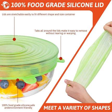 Silicone Food Lids 6pcs / Couvercles Silicone Alimentaire 6pcs