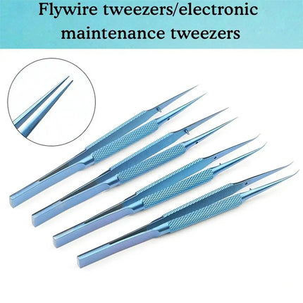 Precise Titanium Alloy Tweezers Professional Phone Repair Tool Fingerprint Flying Wire Tweezers Antimagnetic Electronic Forceps